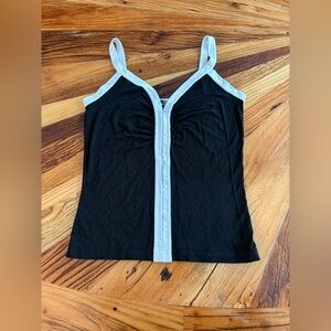 Vintage Y2K H&M Black Camisole with White Trim